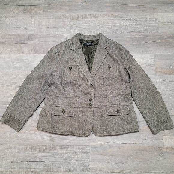 Talbots Plus Size 16W Blazer Jacket Wool Silk Blend Professional Classic Modern - Picture 1 of 8